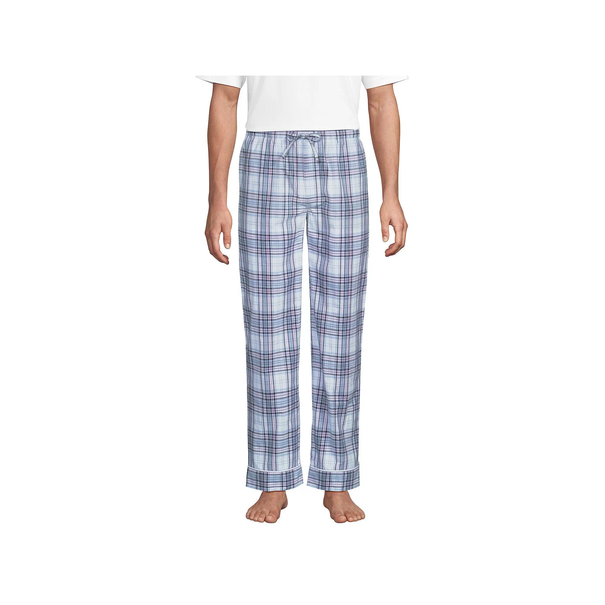Men's Lands' End Essential Pajama Pants, Size: Medium, Gray Mist Sails Product Image