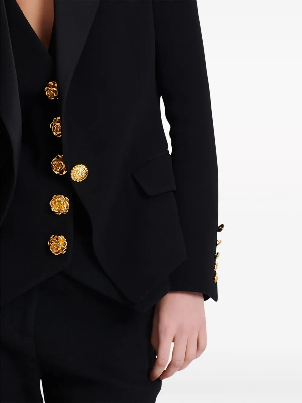 satin-lapel single-breasted blazer Product Image