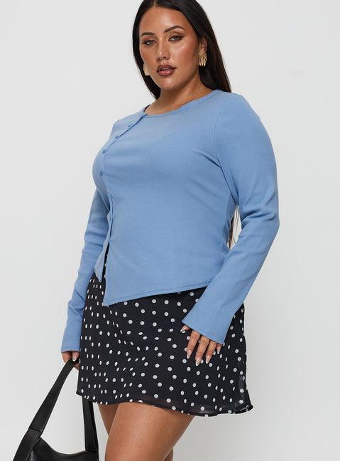 Dapple Bias Mini Skirt Black Polka Dot Curve Product Image
