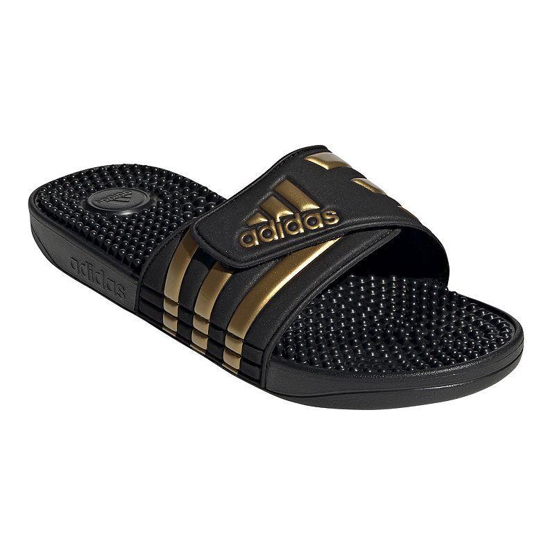 adidas Adilette Stripe Comfort Men's Slide Sandals, Size: 15, Black Black Black Product Image