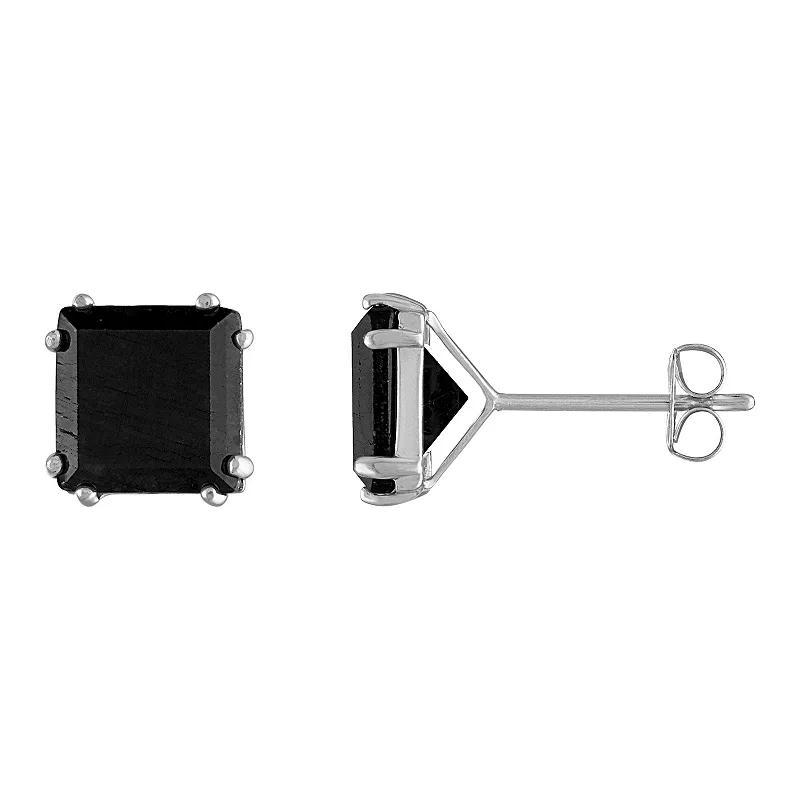 Celebration Gems 14k Gold Emerald Cut Sapphire Stud Earrings, Womens Product Image