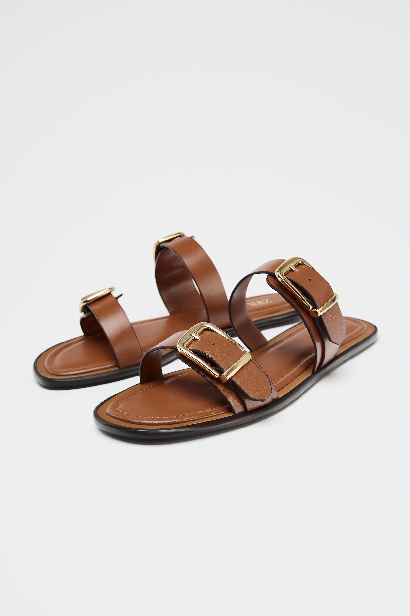 DOUBLE STRAP SLIDE SANDALS Product Image