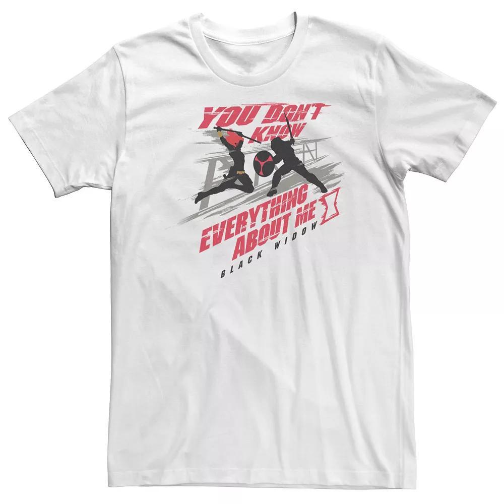 Big & Tall Marvel Black Widow You Don't Know Everything About Me Tee, Men's, Size: 3XL, White Product Image