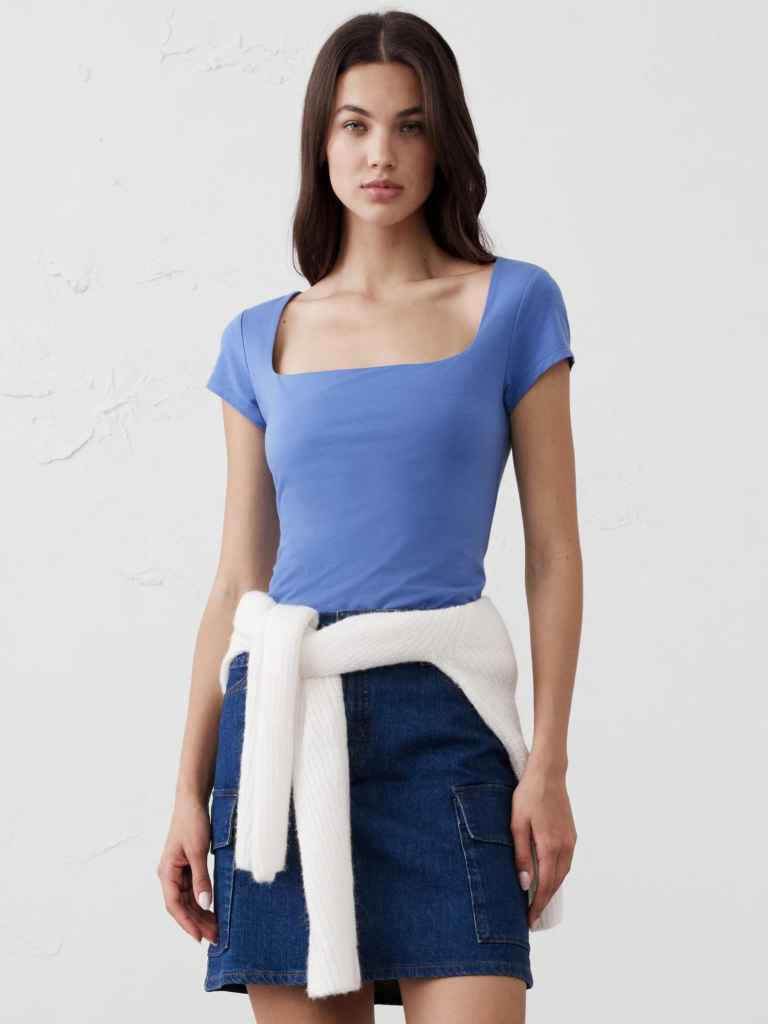 Soft Stretch Square-Neck T-Shirt Product Image