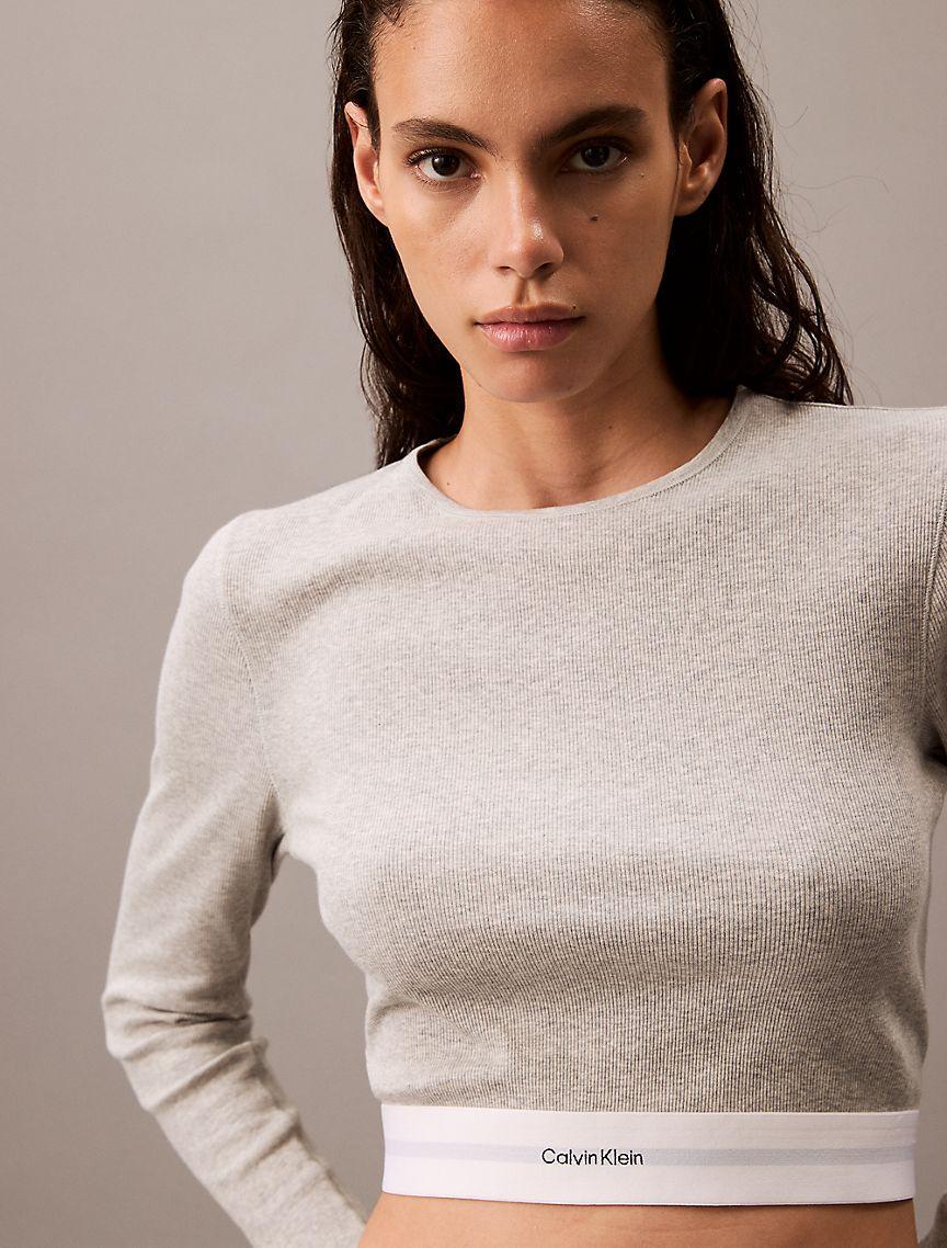 Cotton Stretch Rib Cropped T-Shirt Product Image