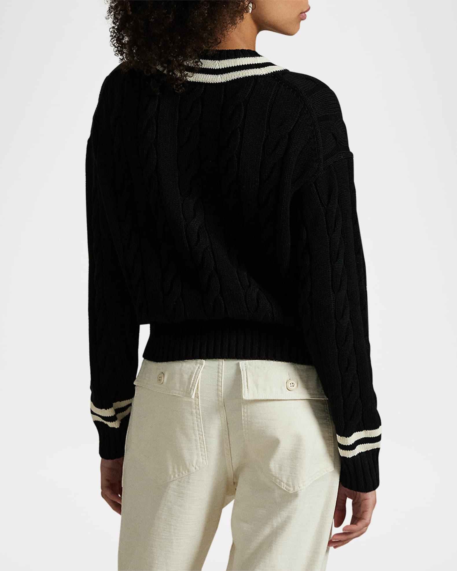 Aran-Knit Cotton Cricket Sweater Product Image