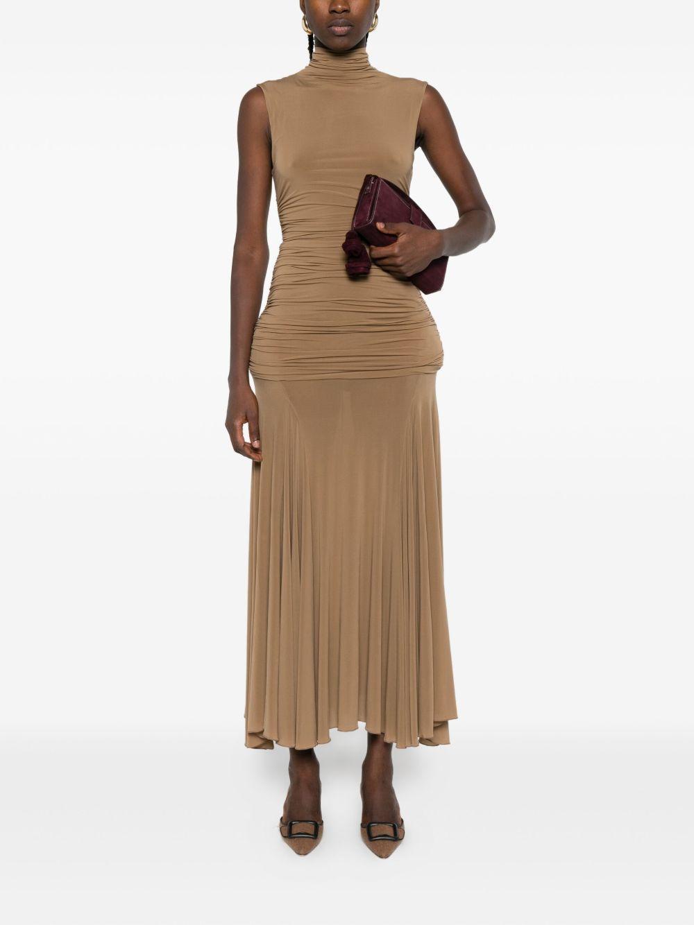 high-neck draped maxi dress Product Image