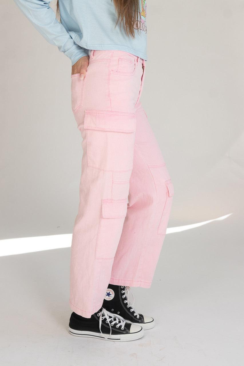 Light Pink Cargo Skater Jeans Product Image