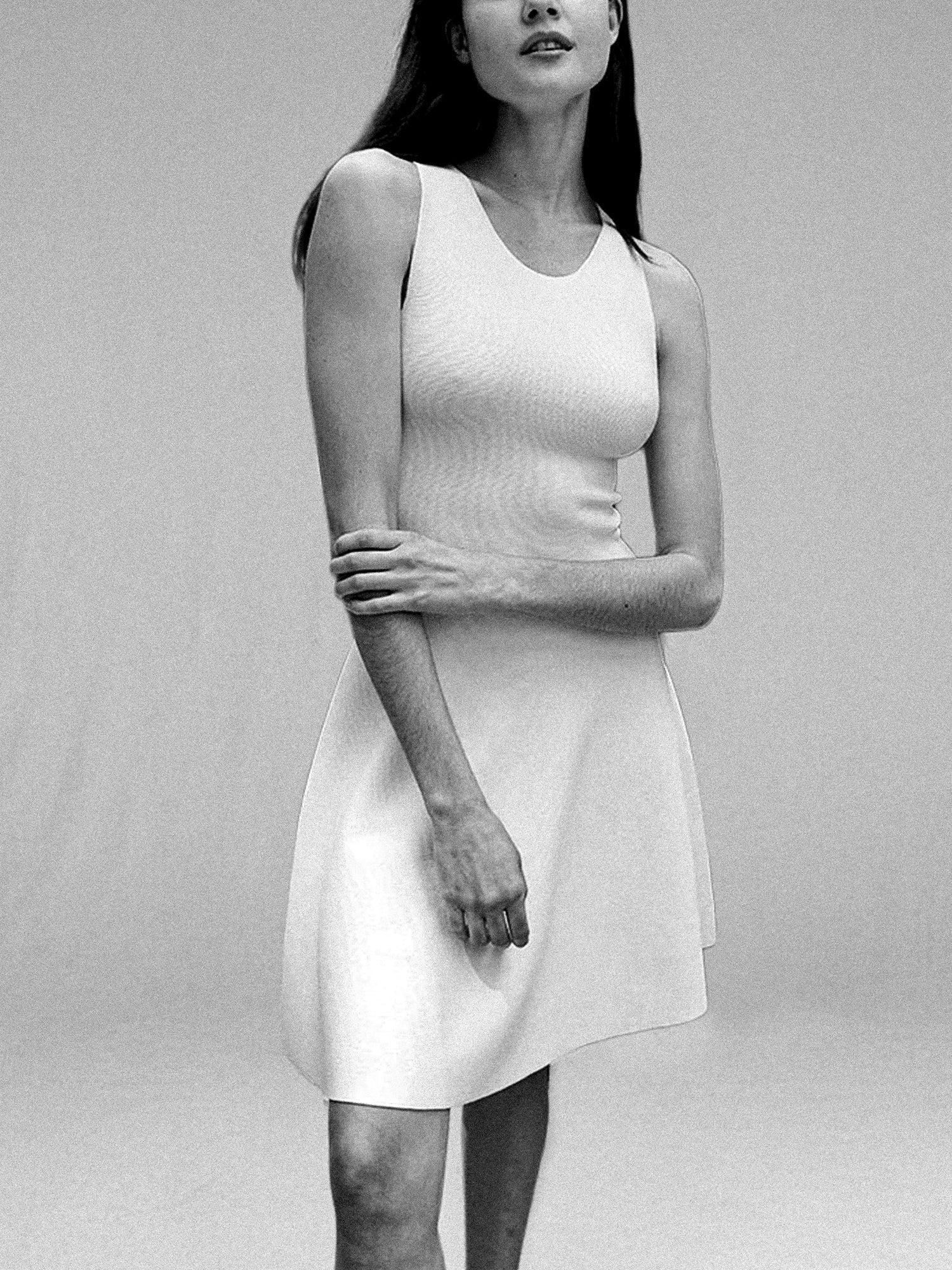 Women's Labs 3D Print-Knit Sleeveless Flare Dress - Light Blue Product Image