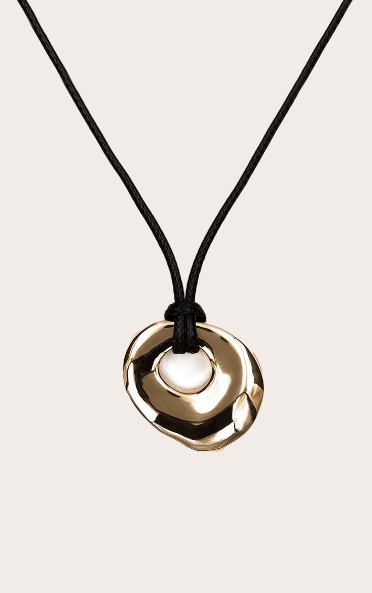 Gold Cord Large Oval Pendant Product Image
