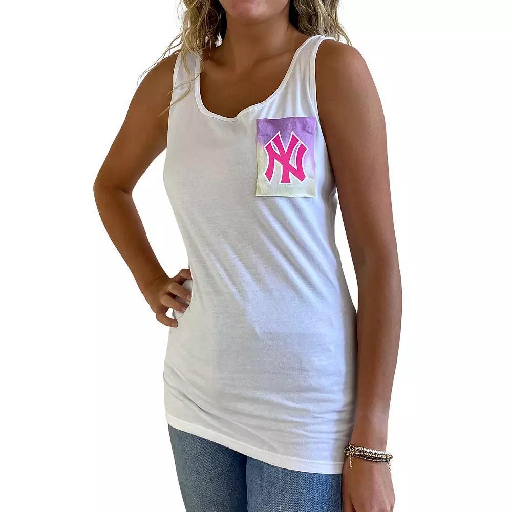 Women's Refried Apparel White New York Yankees Tie-Dye Tank Top, Size: XL Product Image