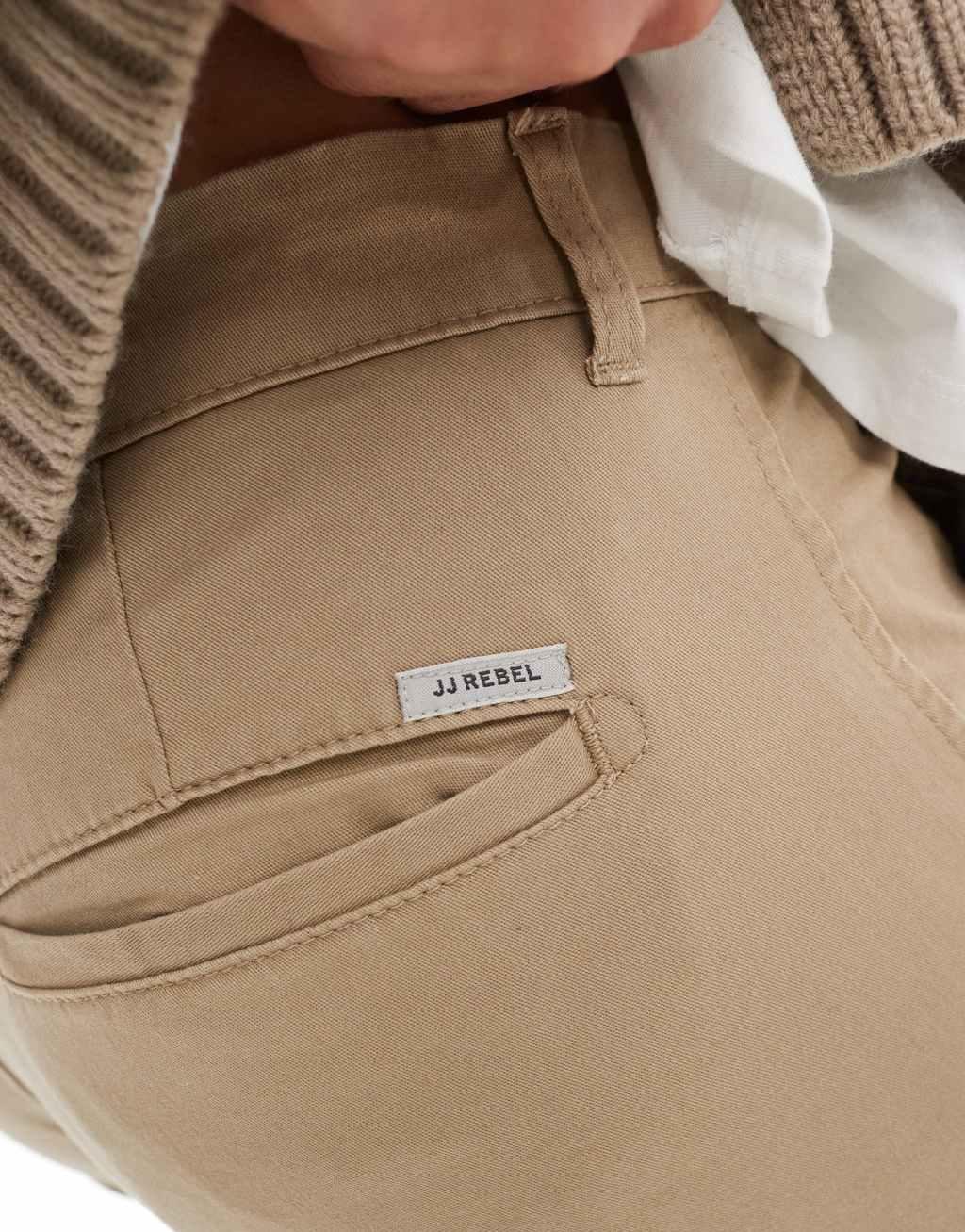 JJ Rebel slim fit chino pants in beige Product Image