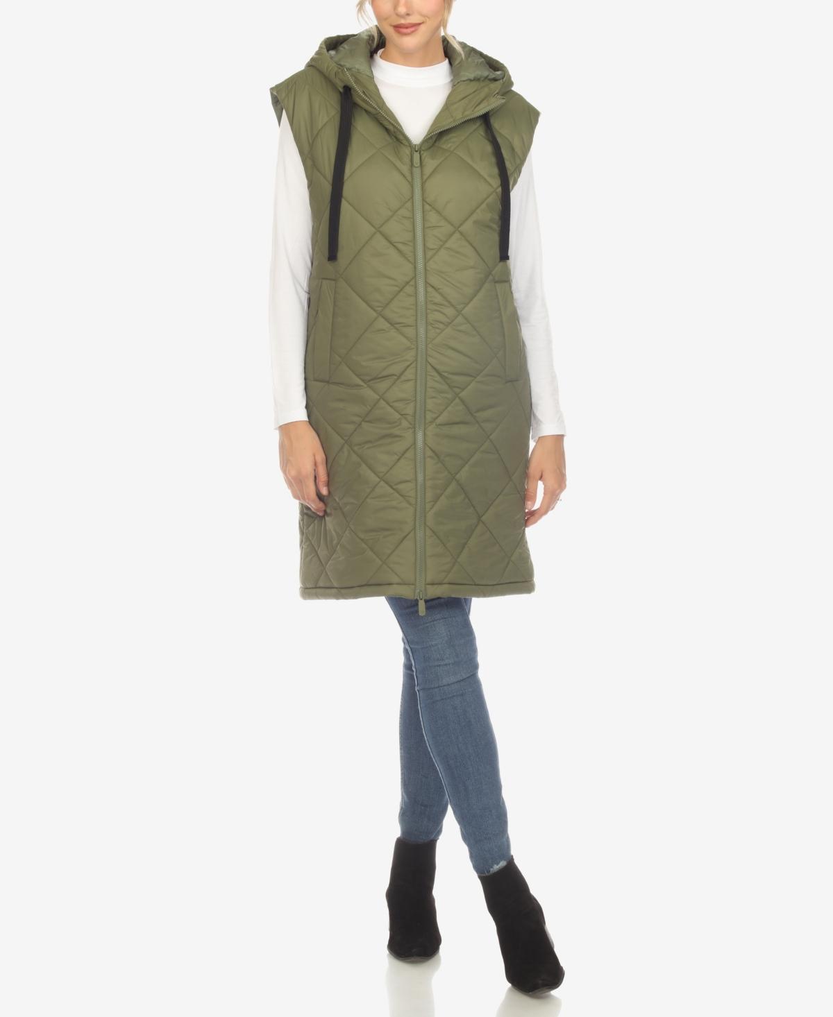 Women's Diamond Quilted Hooded Puffer Vest Product Image