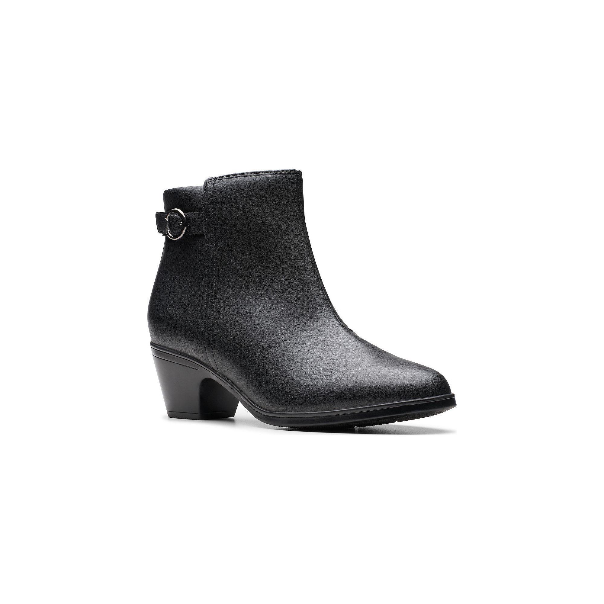 Clarks® Emily2 Belle Women's Leather Dress Ankle Boots, Size: 11, Black Product Image