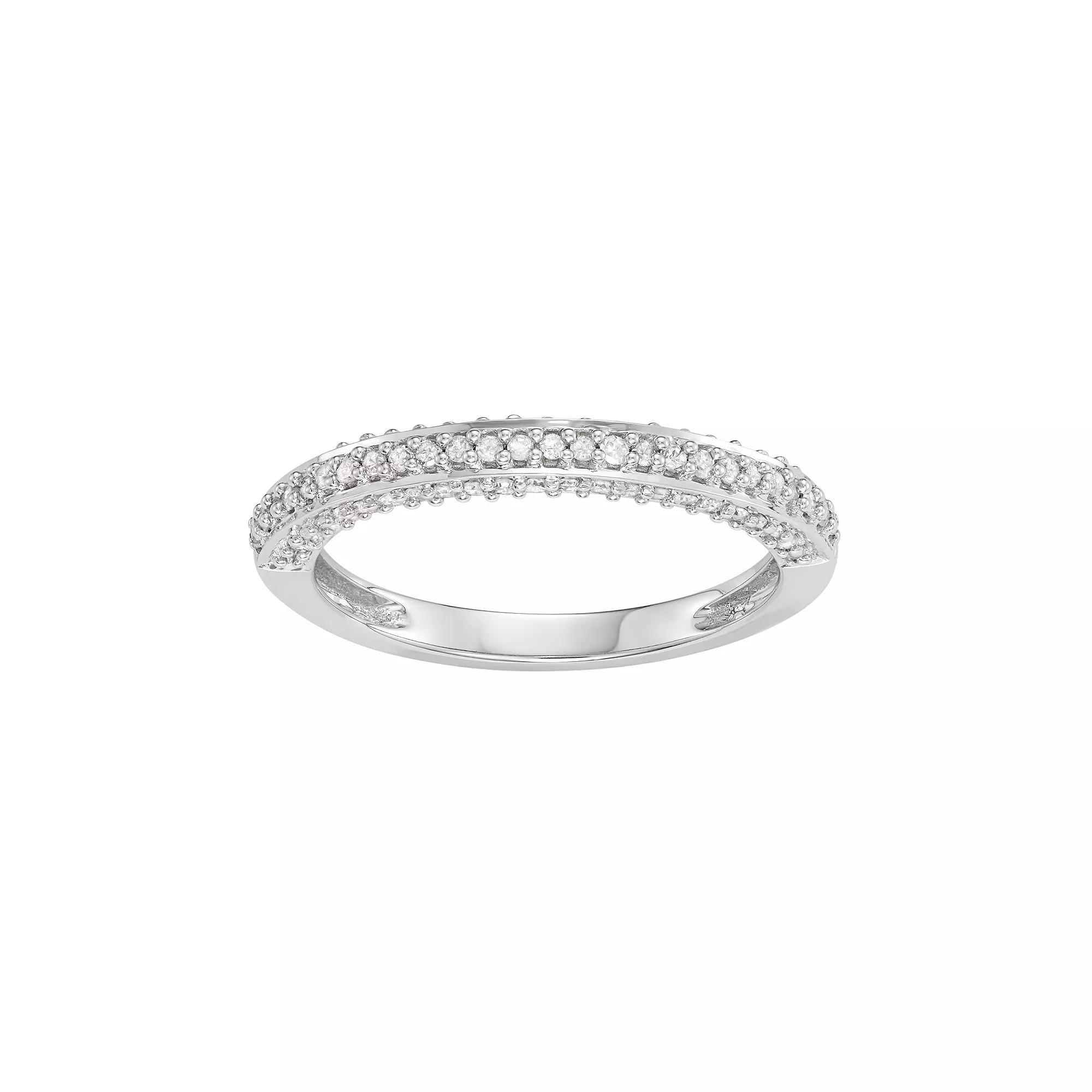 10k White Gold 3/8 Carat T.W. Diamond Wedding Ring, Women's, 10k Whgold Product Image
