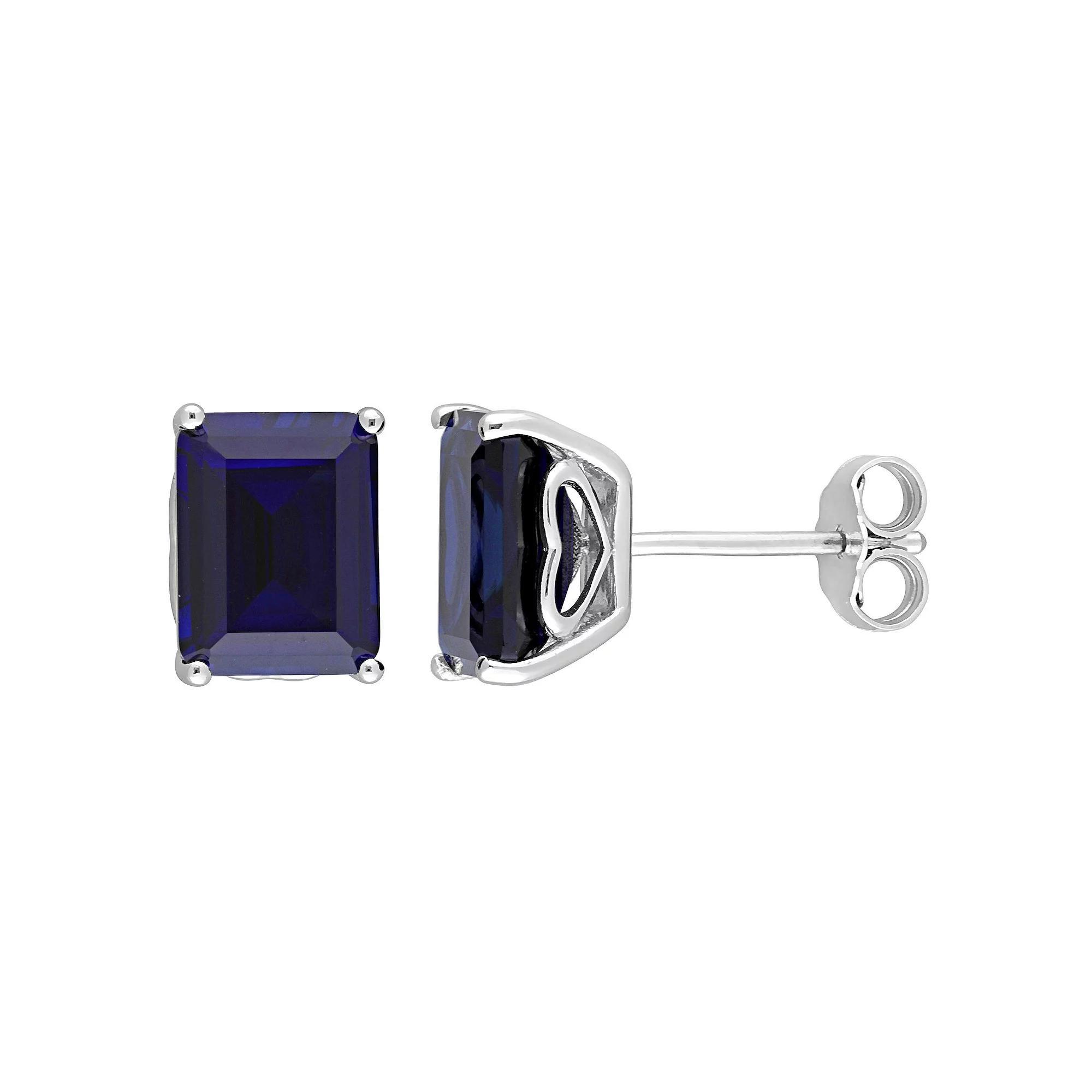 Stella Grace Sterling Silver & Gemstone Stud Earrings, Women's, Created Blue Blue Product Image