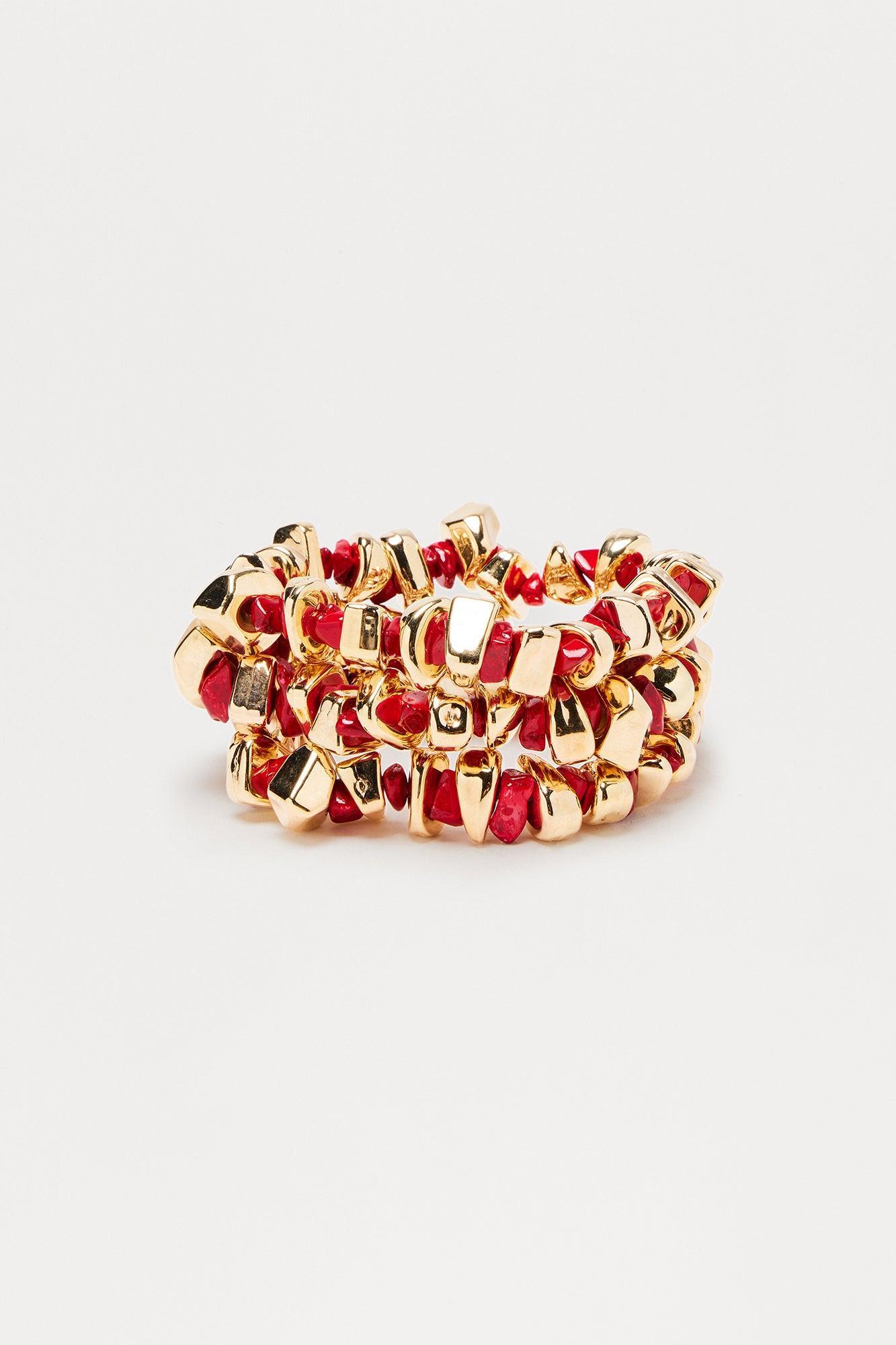 Showing Off 3 Piece Bracelet Set - Gold/combo Female Product Image