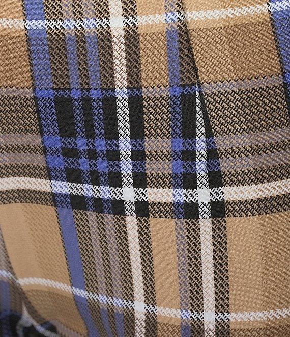 Slim Factor by Investments Ponte Knit Tannin Plaid No Waist Leggings Product Image