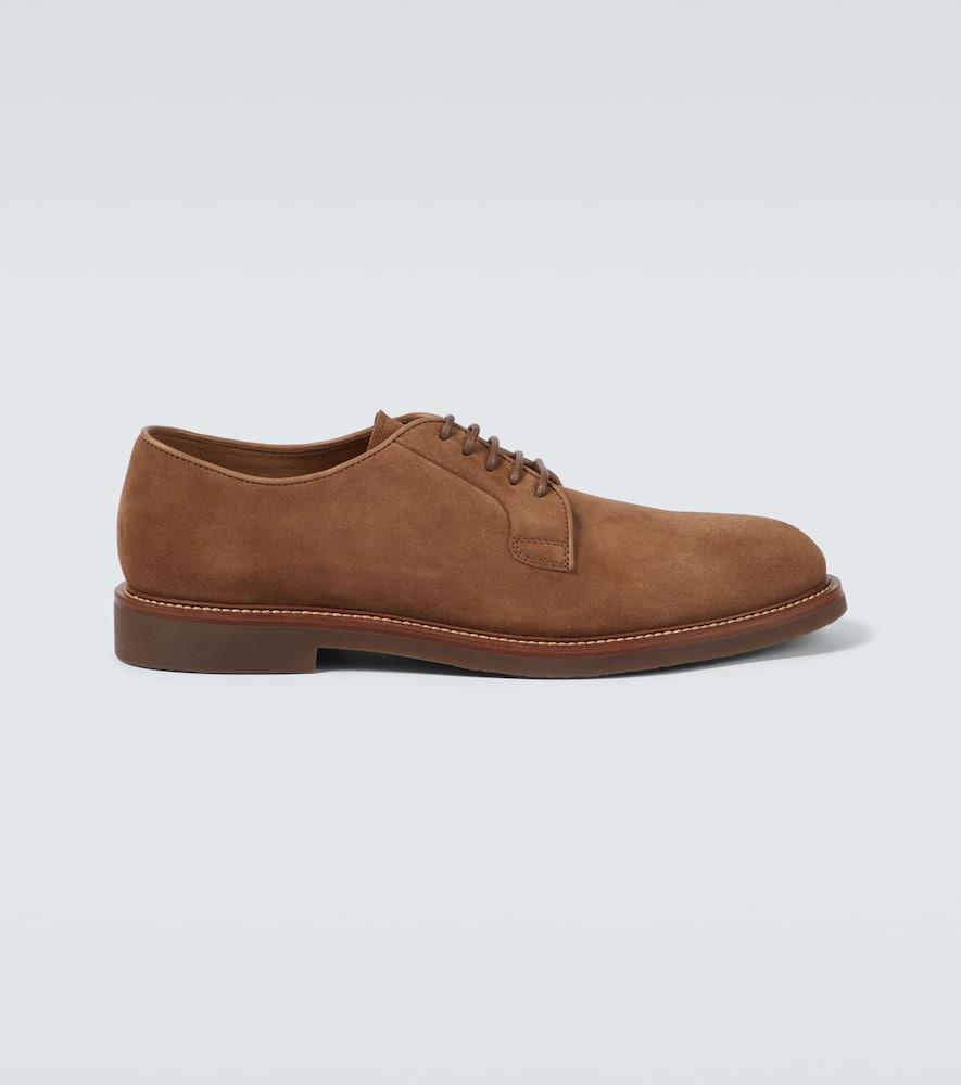 BRUNELLO CUCINELLI Suede Lace-up Shoes In Brown Product Image