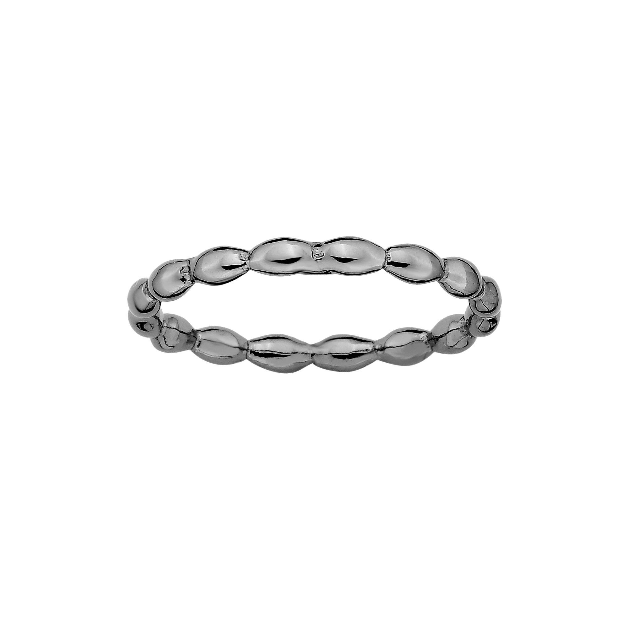 Stacks & Stones Ruthenium-Plated Sterling Silver Rice Stack Ring, Women's, Size: 10, Black Product Image