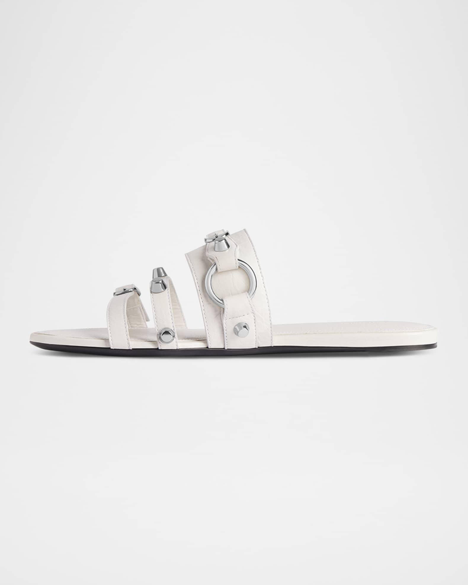 City Leather Triple-Band Slide Sandals Product Image