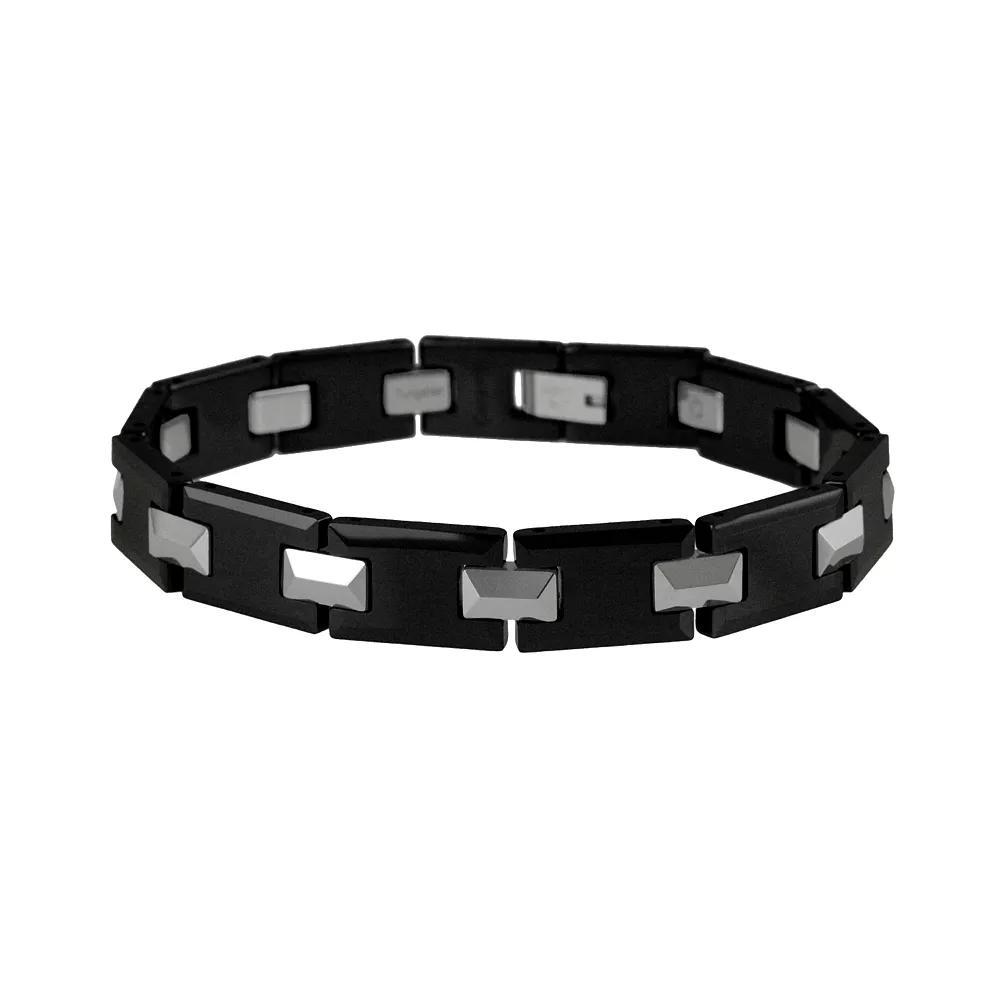 Tungsten and Black Ceramic Bracelet - Men, Mens, Multicolor Product Image