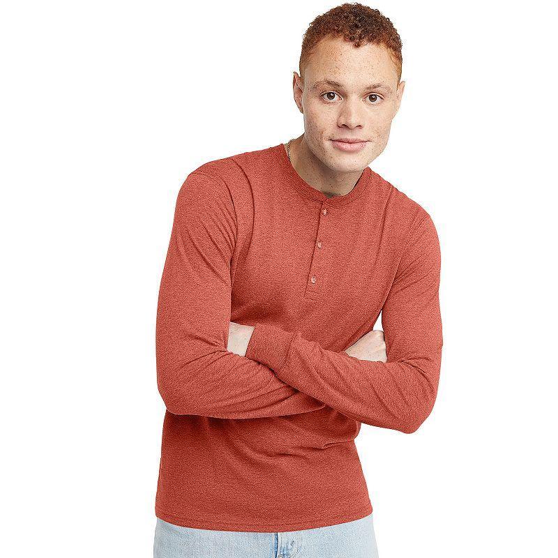 Men's Hanes Originals Tri-Blend Henley, Size: Medium, Eco White Product Image