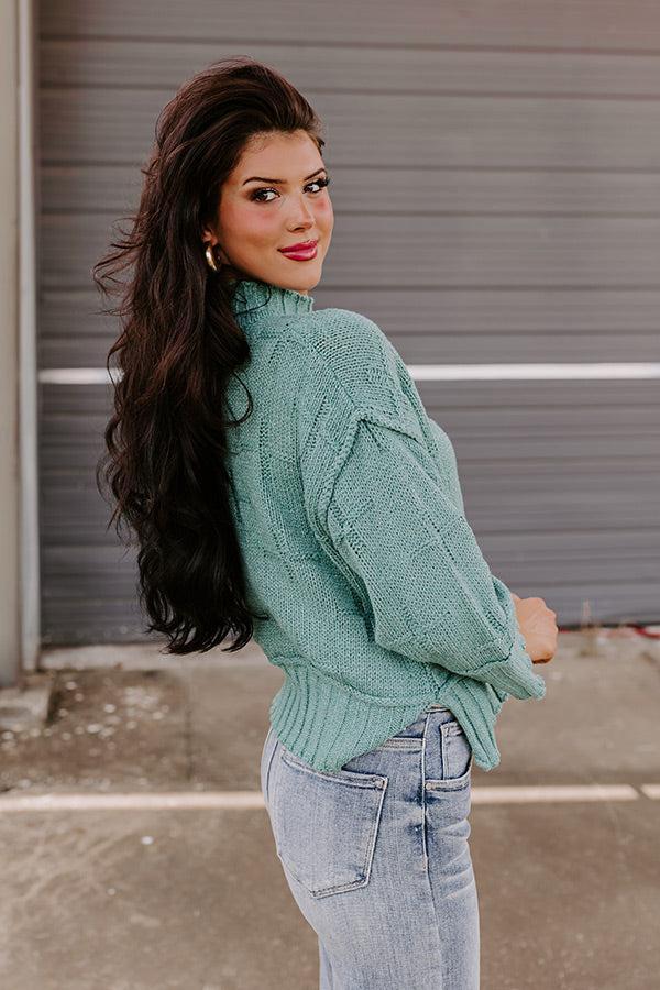 Cool Weather Knit Sweater in Jade Product Image