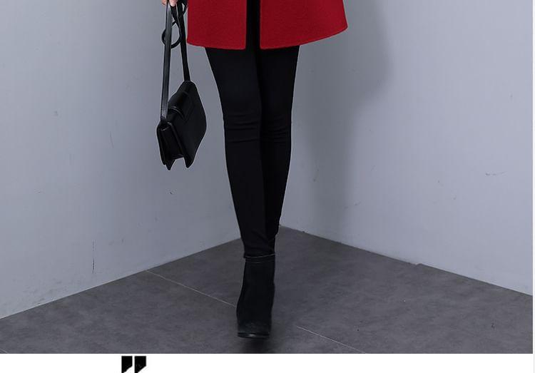 Collared Plain Button Coat Product Image