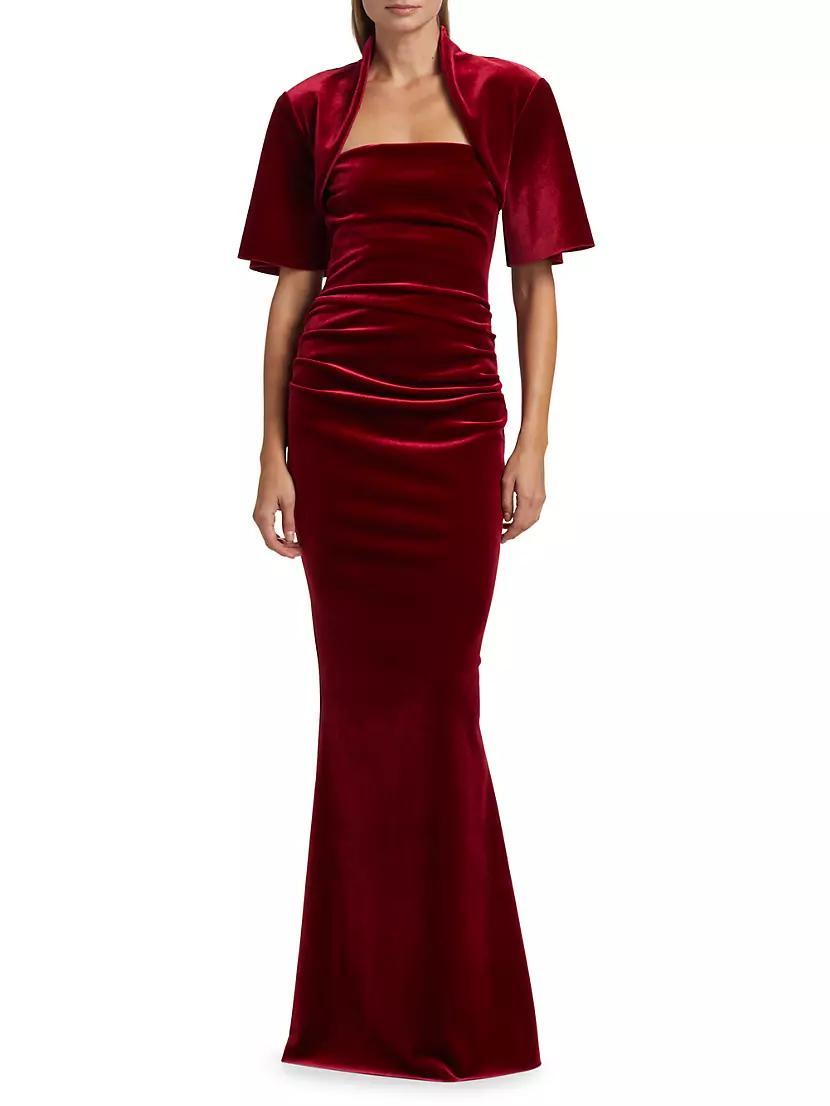 Galler Ruched Velvet Gown Product Image