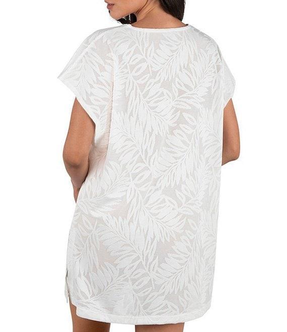 Hurley Ulu Mesh Leaf V-Neck Tunic Swim Cover-Up Product Image