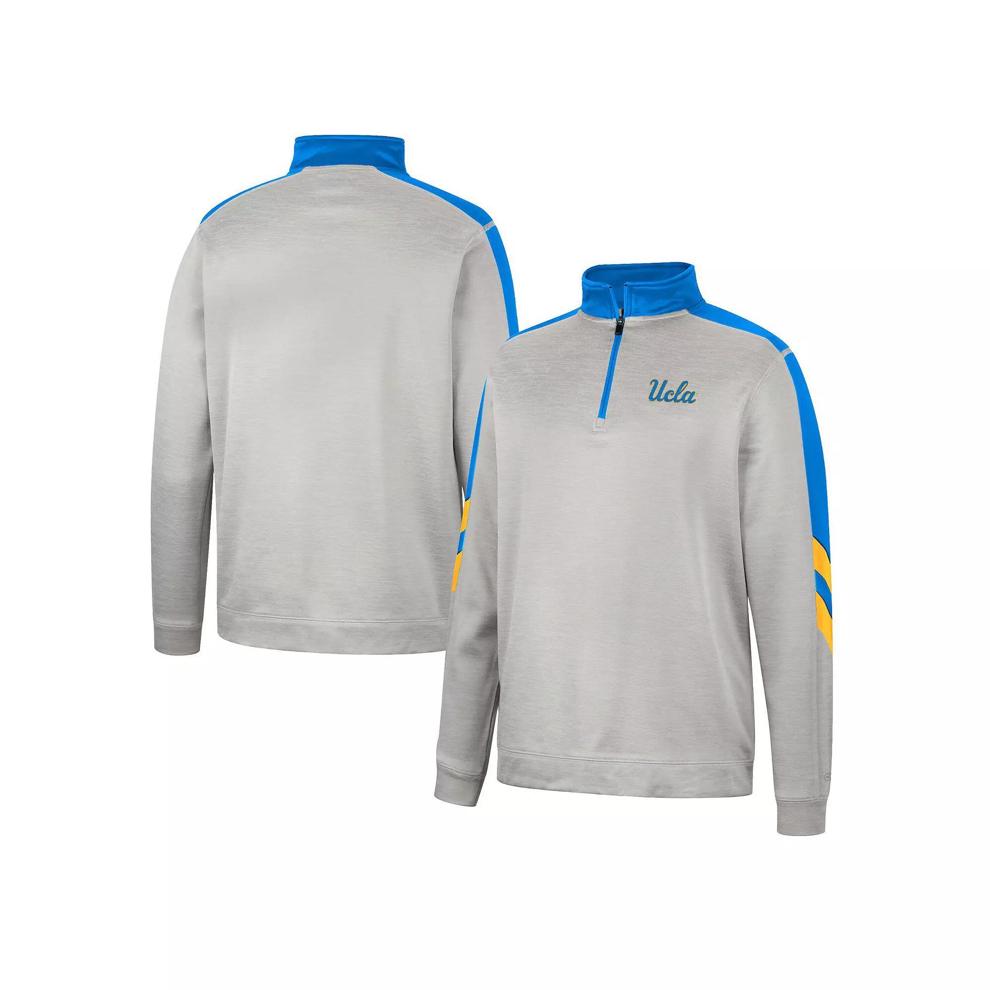Men's Colosseum Gray/Green Oregon Ducks Bushwood Fleece Quarter-Zip Jacket, Size: XL, Grey Product Image