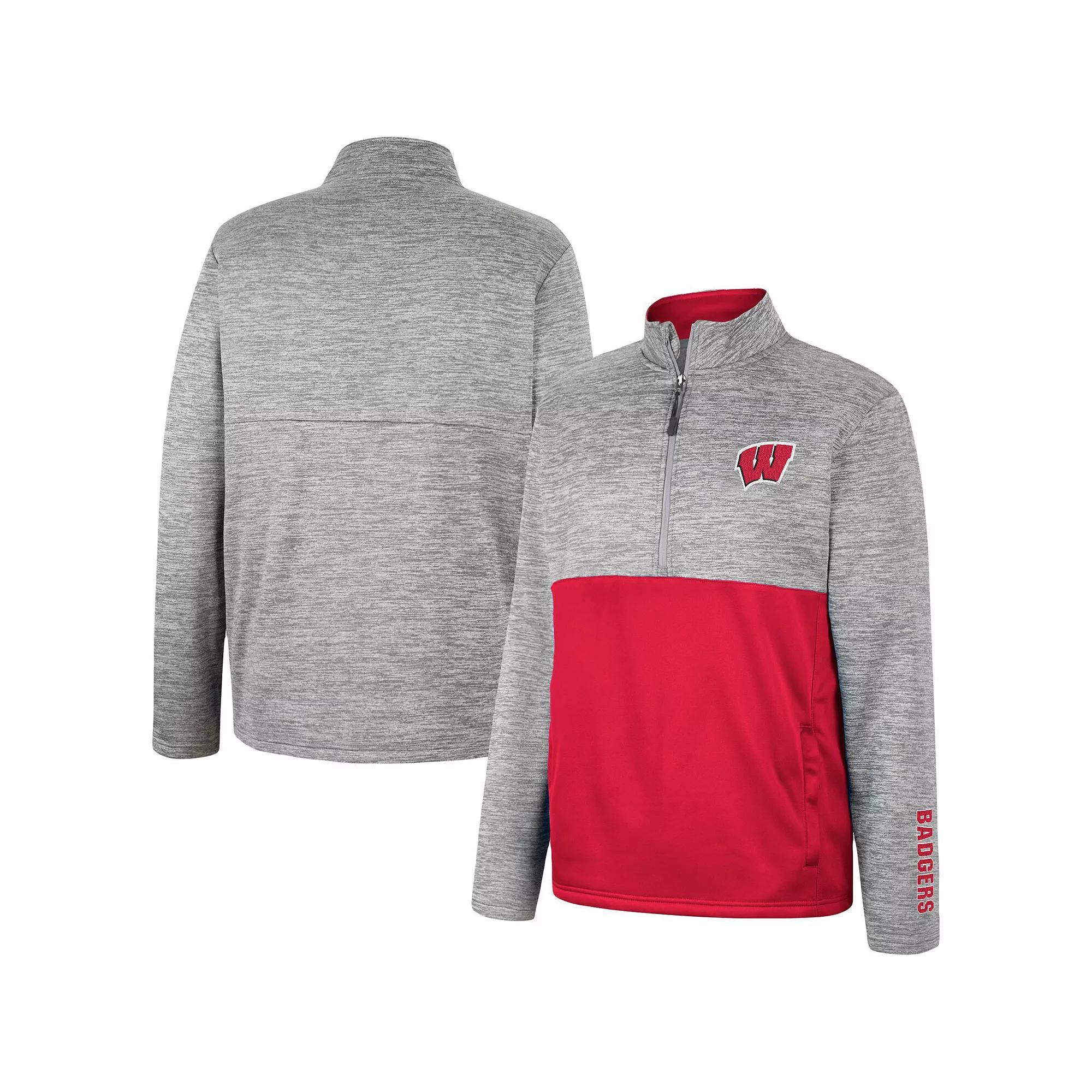 Men's Colosseum Heather Gray Oklahoma Sooners John Half-Zip Jacket, Size: Large, Grey Product Image