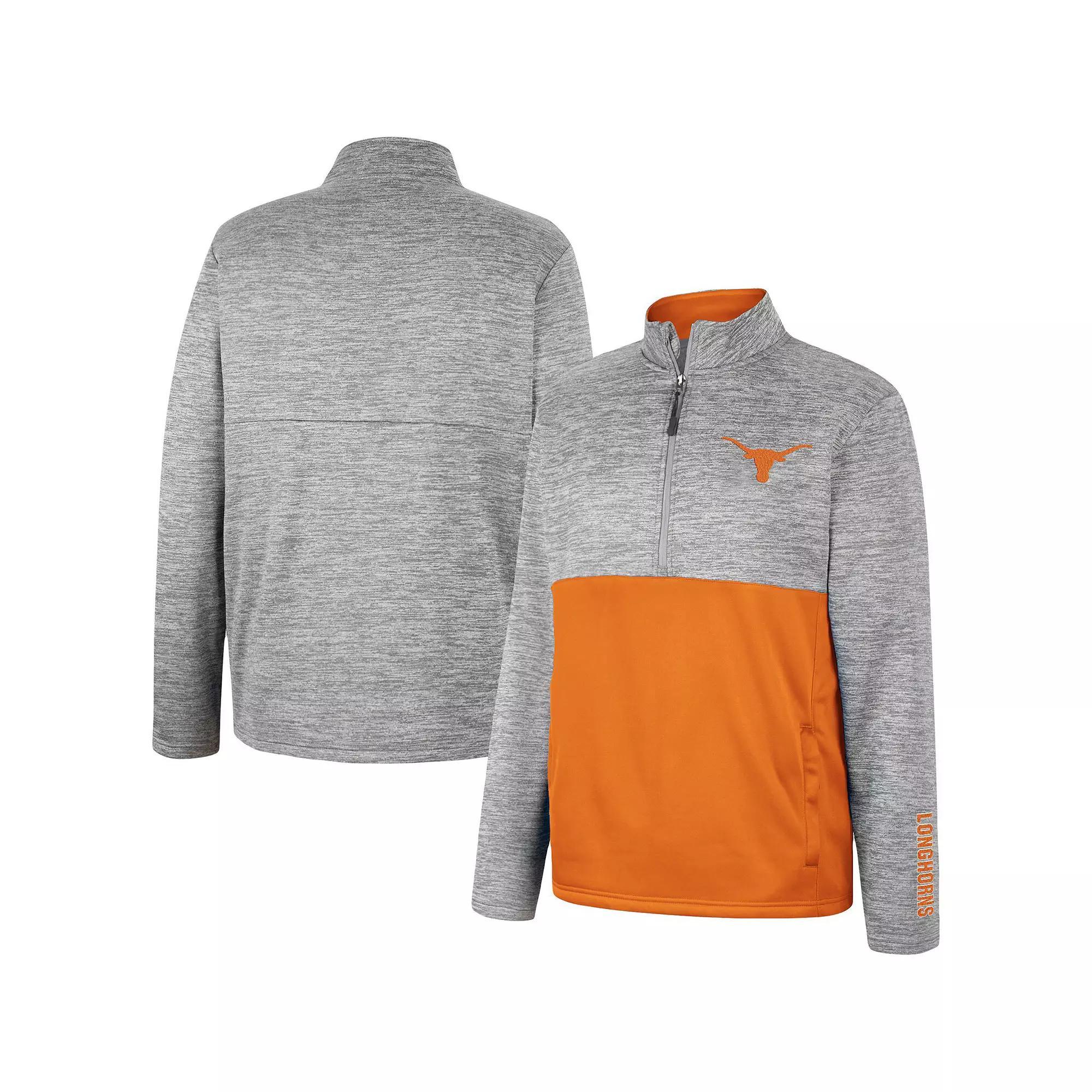 Mens Colosseum Gray Texas Longhorns John Half-Zip Jacket Product Image