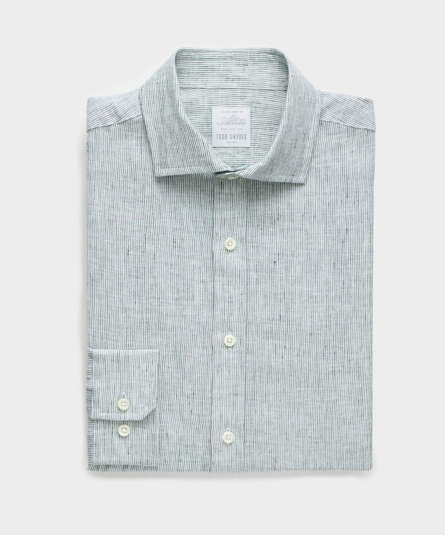 Linen Spread Collar Dress Shirt Product Image