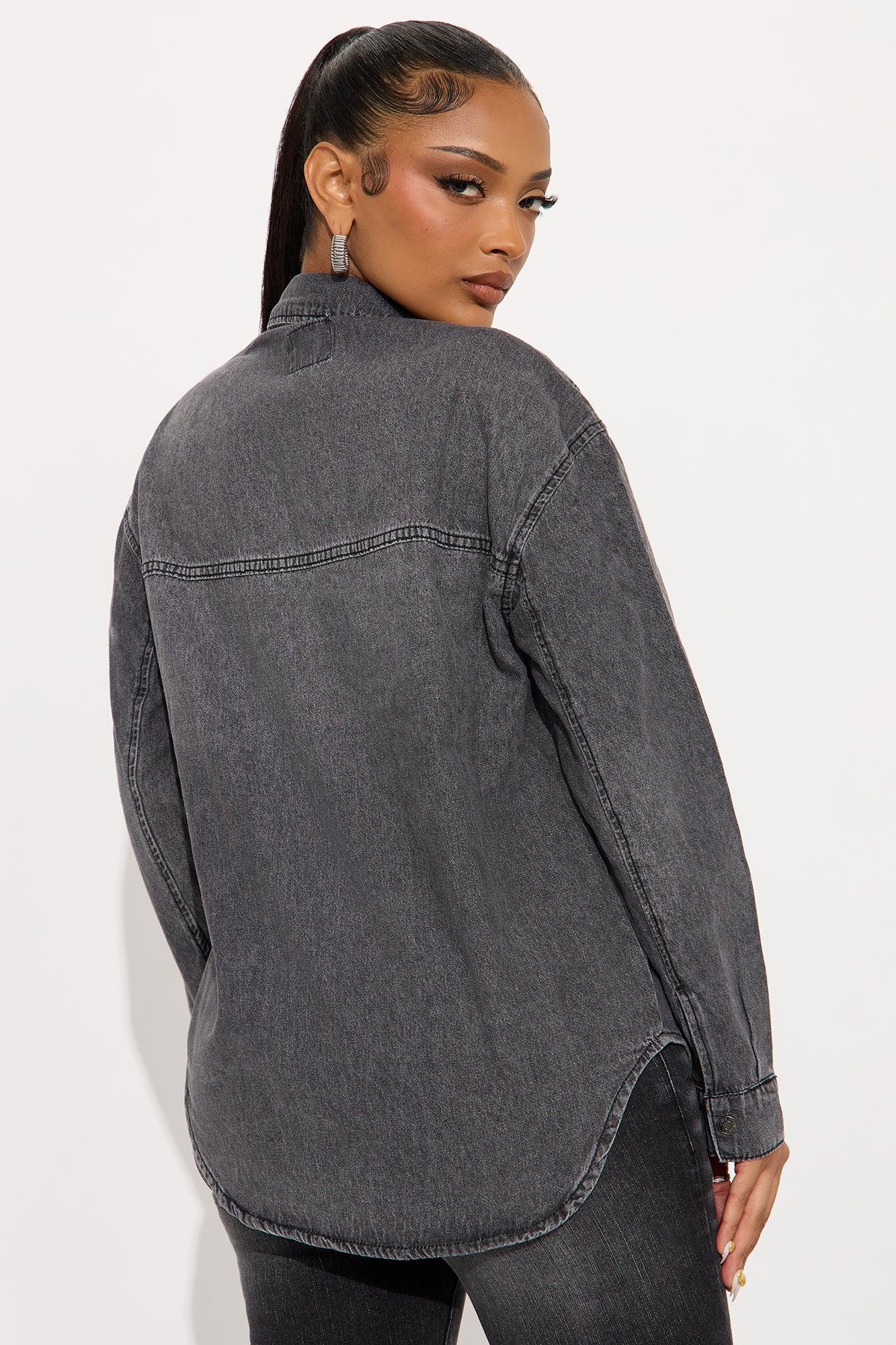 Presidio Denim Shacket - Grey Female Product Image