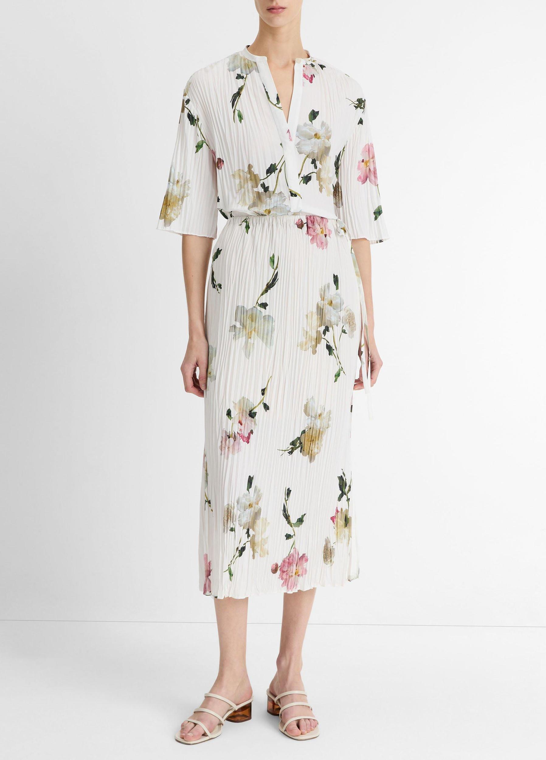 Wilted Peony Pleated Blouse Product Image