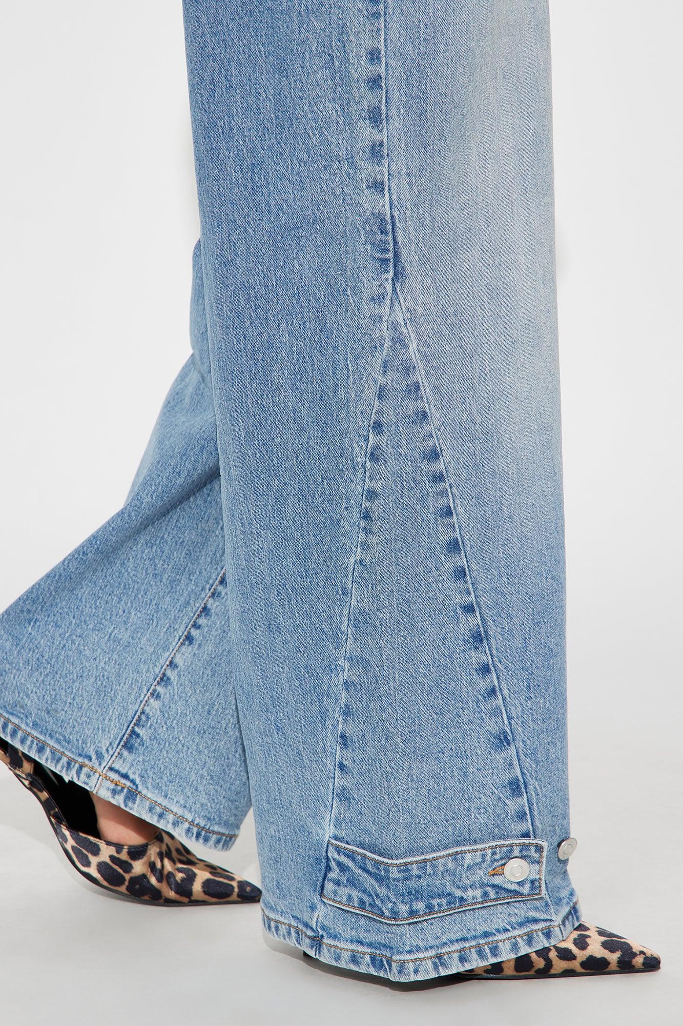 Williamsburg Wide Leg Denim Jeans - Light Blue Wash Product Image