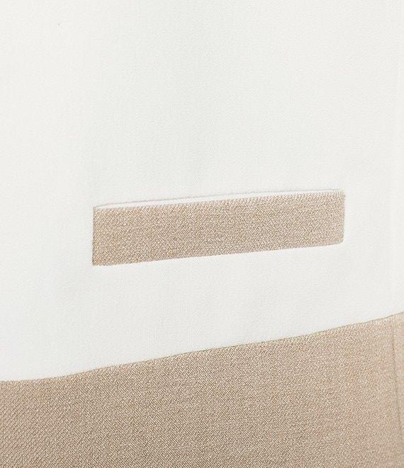 Kasper Crepe Colorblock Open Front Cardigan Product Image