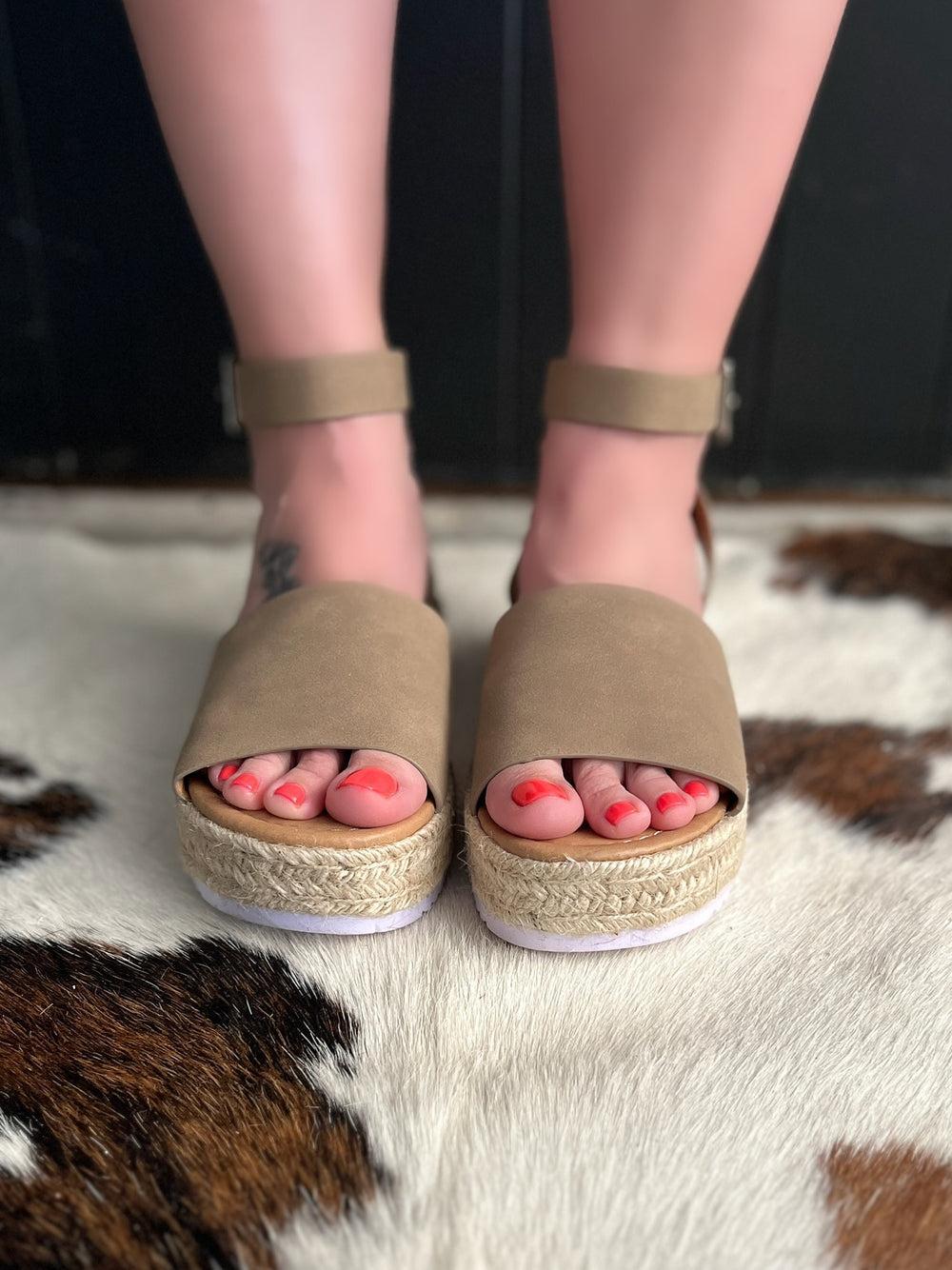 Taupe Sensational Platform Sandal Product Image