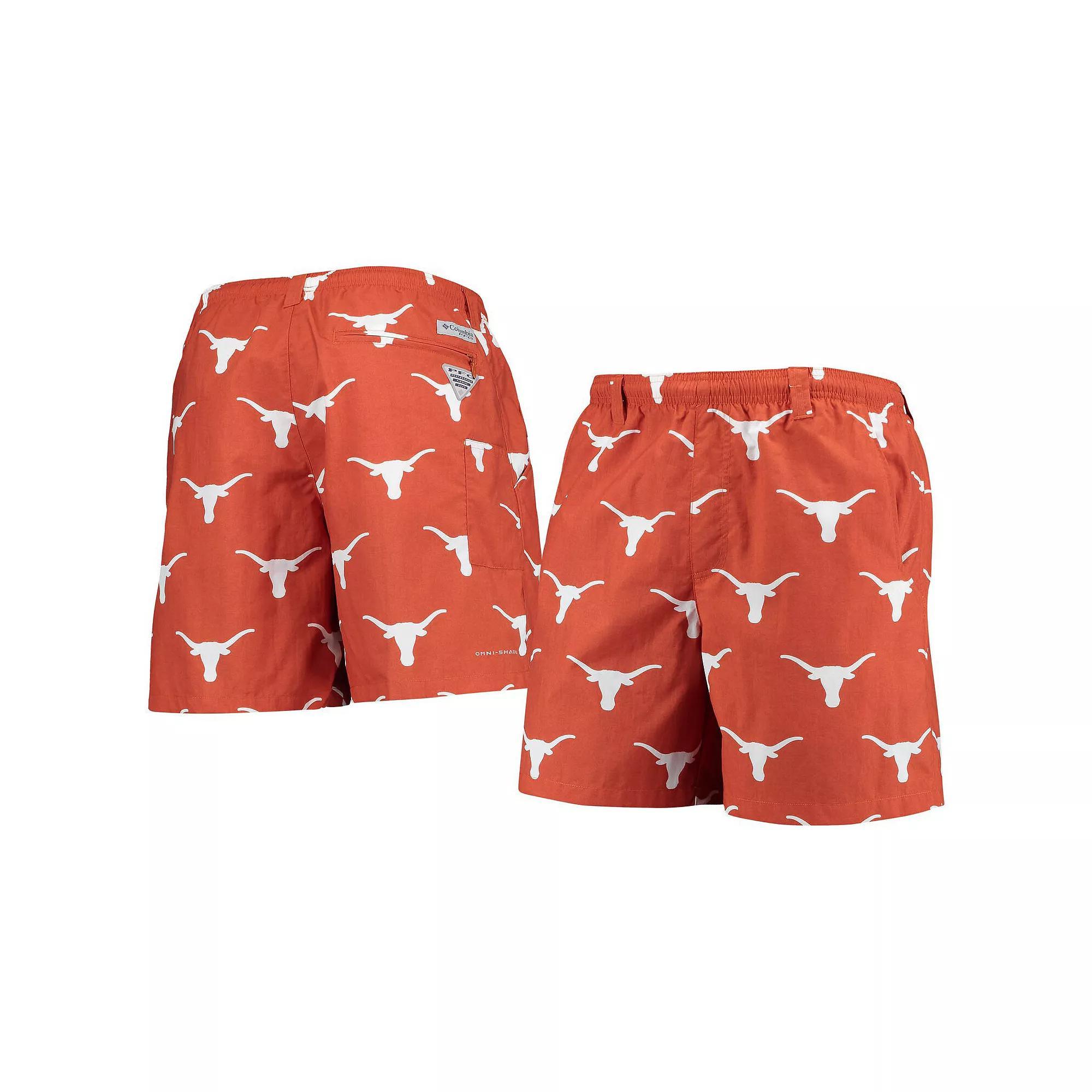 Men's Columbia Texas Orange Texas Longhorns PFG Backcast II 8" Omni-Shade Hybrid Shorts, Size: XL, Team Product Image