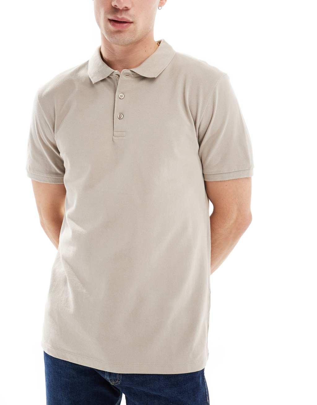 ASOS DESIGN 3 pack pique polos in multiple colors Product Image