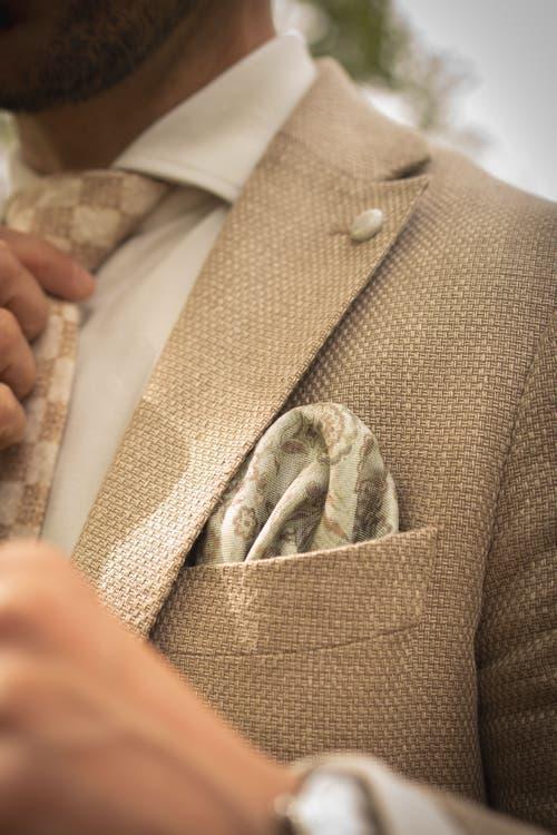 Elizabetta Pascal - Double Sided Silk Pocket Square for Men in Sage Green at Nordstrom Product Image
