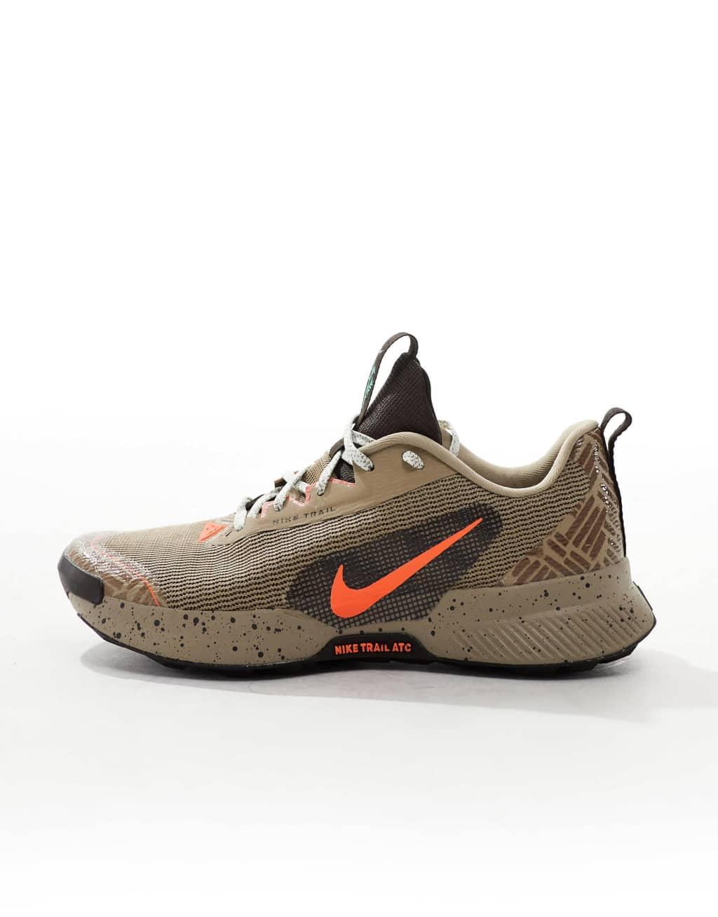 Nike Running Juniper Trail 3 sneakers in khaki and orange Product Image