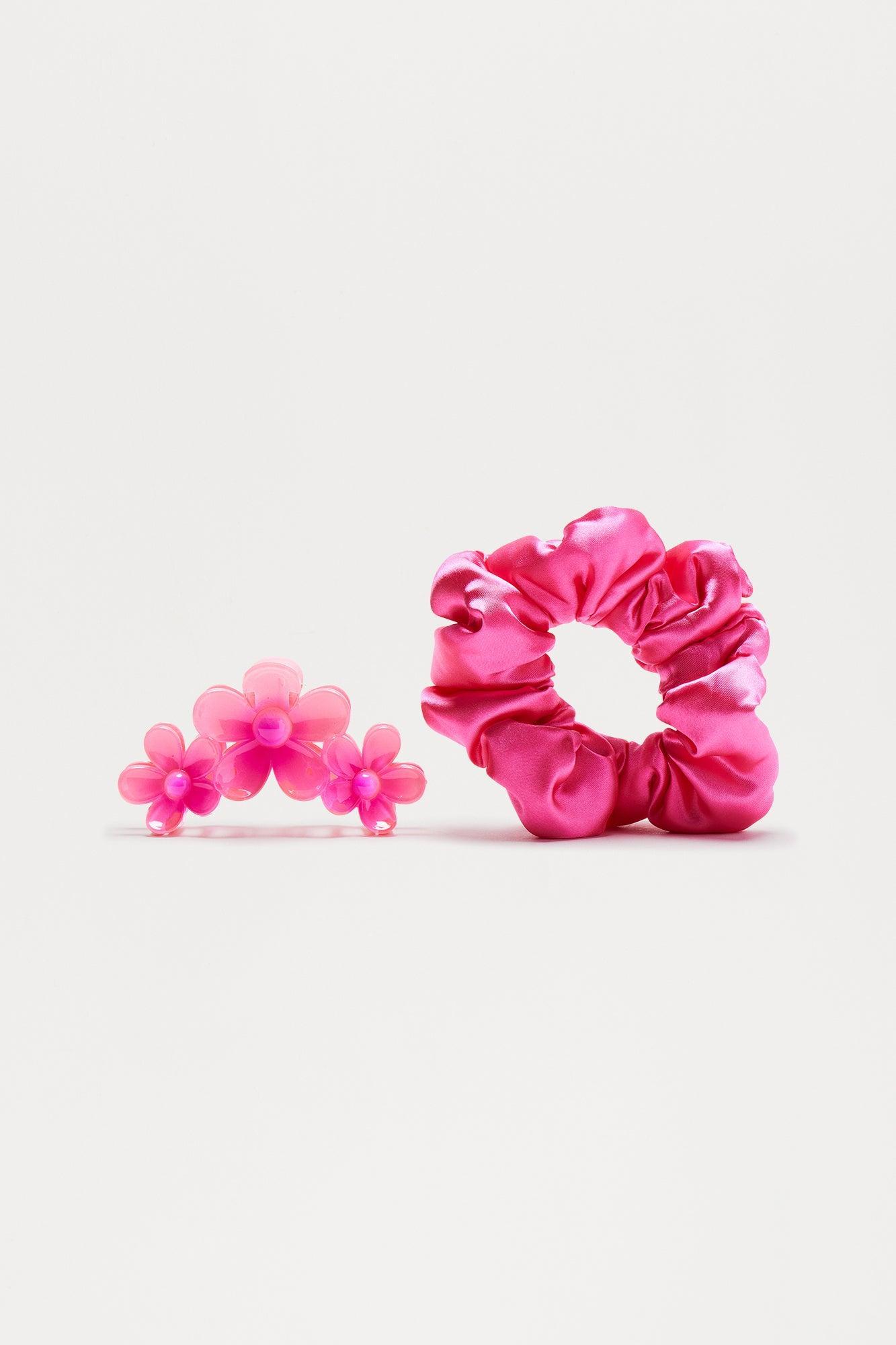 In The Spring 2 Piece Hair Set - Pink Product Image