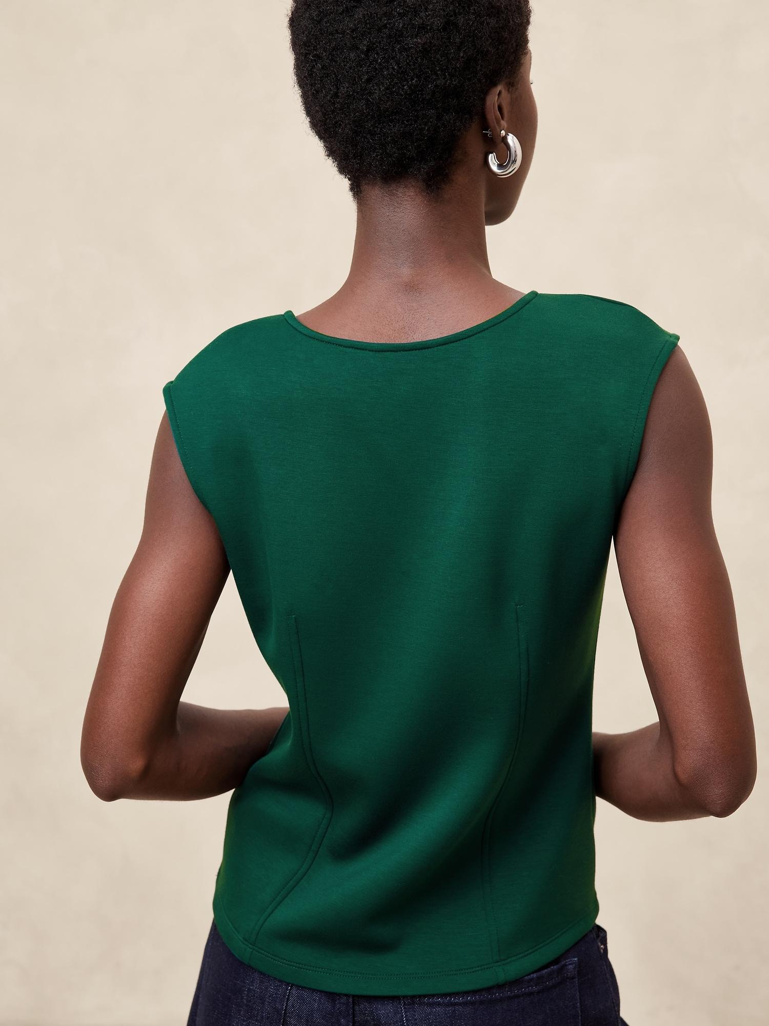 Soft Touch Scuba V-Neck Top Product Image