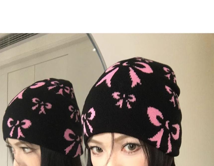 Bow Knit Beanie Product Image