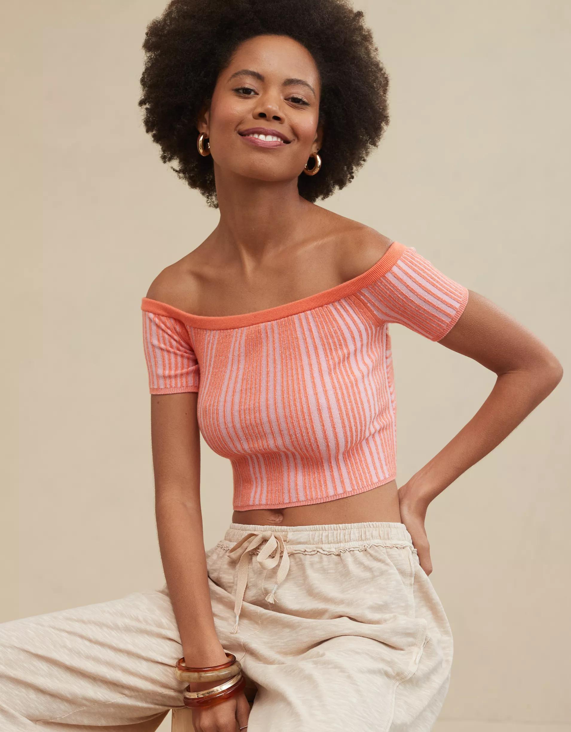 Aerie Reversible Sweater Cropped Top Product Image