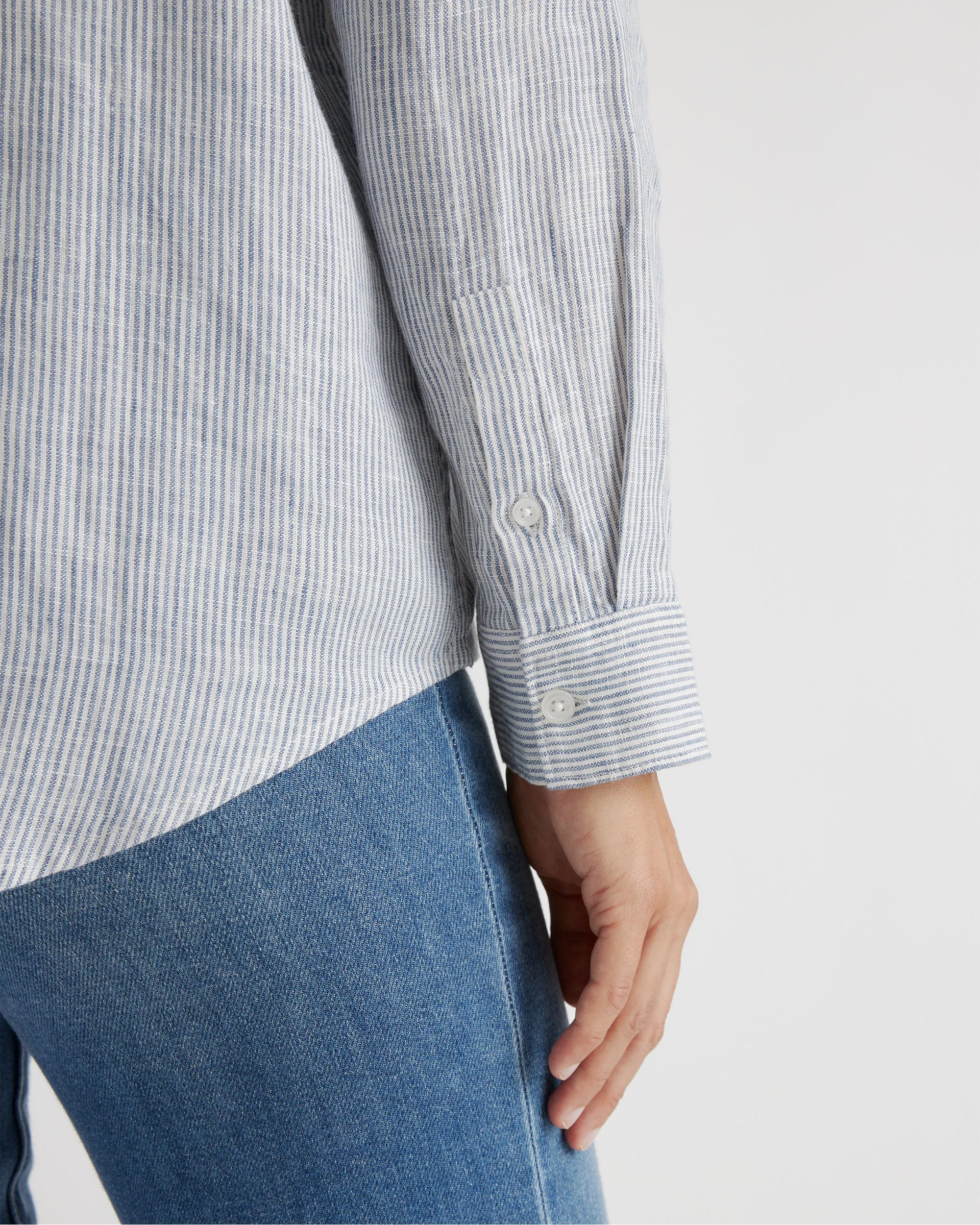 Quince | Women's 100% European Linen Maternity Long Sleeve Shirt Size XL Product Image