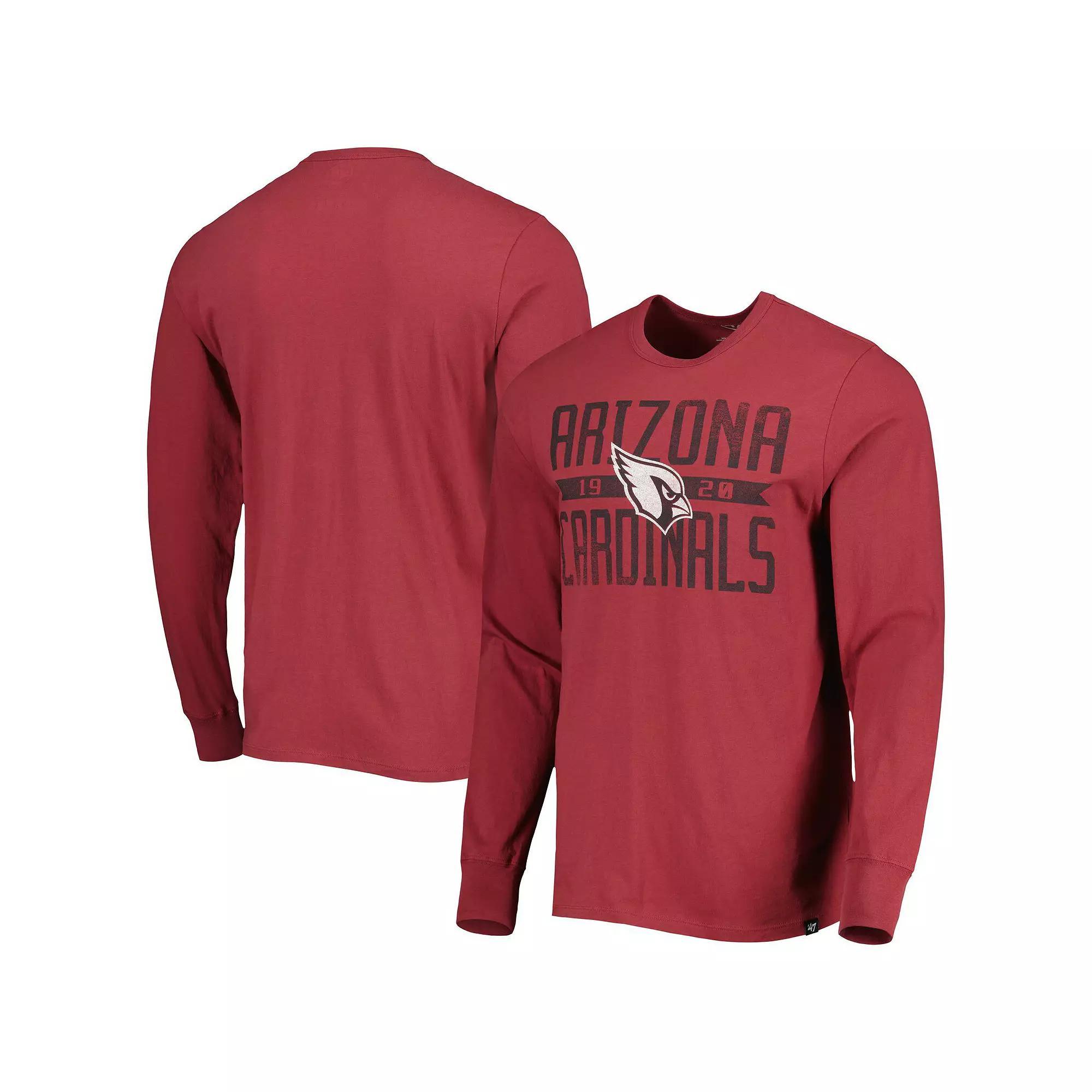 Men's '47 Cardinal Arizona Cardinals Brand Wide Out Franklin Long Sleeve T-Shirt, Size: XL, Red Product Image